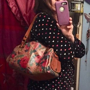 Gorgeous Patricia Nash Paintd Leather Satchel Rare